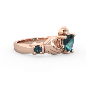 Alexandrite Claddagh Keepsake 14K Rose Gold ring R5245