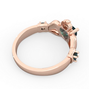 Alexandrite Claddagh Keepsake 14K Rose Gold ring R5245