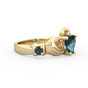 Alexandrite Claddagh Keepsake 14K Yellow Gold ring R5245