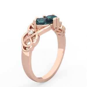 Alexandrite 'One Heart' Celtic Knot Claddagh 14K Rose Gold ring R5322