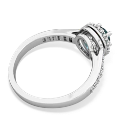 Thumbnail for Lab Alexandrite Diamond Halo 14K White Gold ring R5370 - front view