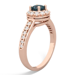 Alexandrite Diamond Halo 14K Rose Gold ring R5370