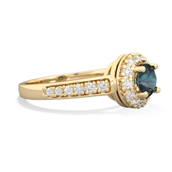 Alexandrite Diamond Halo 14K Yellow Gold ring R5370