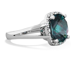 Alexandrite Art Deco Cocktail 14K White Gold ring R2498