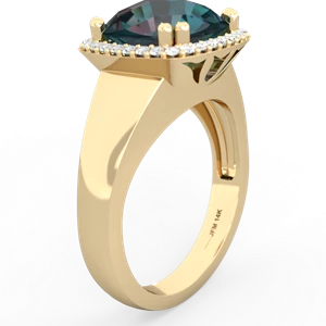 Alexandrite Halo Cocktail 14K Yellow Gold ring R2544