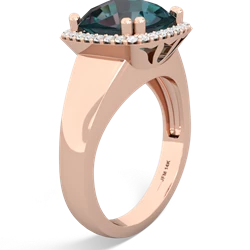 Alexandrite Halo Cocktail 14K Rose Gold ring R2544