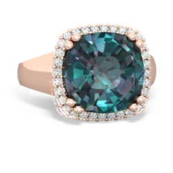 Alexandrite Halo Cocktail 14K Rose Gold ring R2544