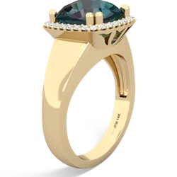 Alexandrite Halo Cocktail 14K Yellow Gold ring R2544