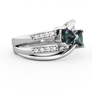 Alexandrite Bowtie 14K White Gold ring R2360