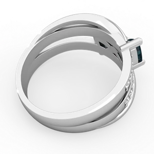 Alexandrite Bowtie 14K White Gold ring R2360