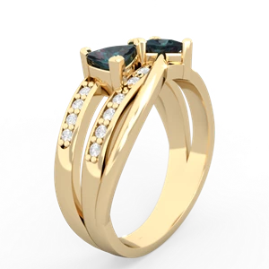 Alexandrite Bowtie 14K Yellow Gold ring R2360