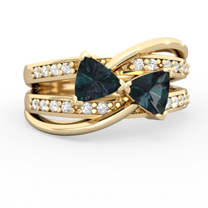 Alexandrite Bowtie 14K Yellow Gold ring R2360