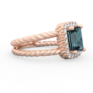 Alexandrite Rope Split Band 14K Rose Gold ring R2628