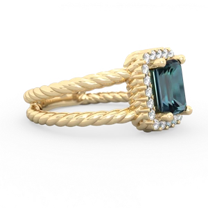 Alexandrite Rope Split Band 14K Yellow Gold ring R2628