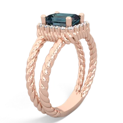 Alexandrite Rope Split Band 14K Rose Gold ring R2628