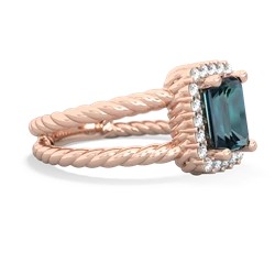 Alexandrite Rope Split Band 14K Rose Gold ring R2628