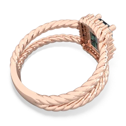 Alexandrite Rope Split Band 14K Rose Gold ring R2628