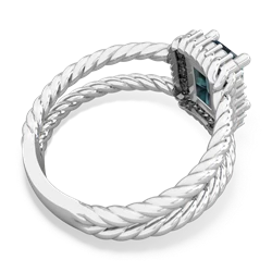 Alexandrite Rope Split Band 14K White Gold ring R2628