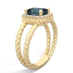 Alexandrite Rope Split Band 14K Yellow Gold ring R2628