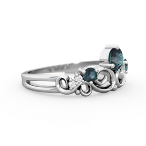 Alexandrite Crown Keepsake 14K White Gold ring R5740