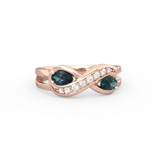 Alexandrite Diamond Infinity 14K Rose Gold ring R5390