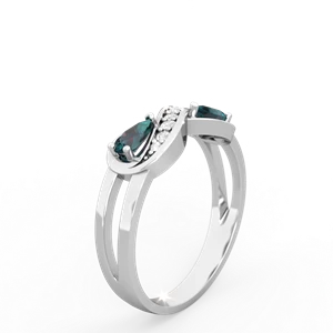 Alexandrite Diamond Infinity 14K White Gold ring R5390
