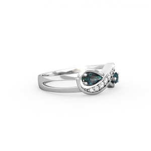 Alexandrite Diamond Infinity 14K White Gold ring R5390