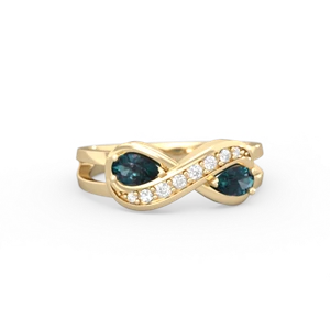 Alexandrite Diamond Infinity 14K Yellow Gold ring R5390