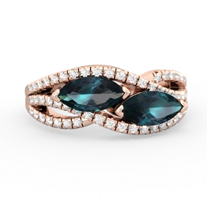 Alexandrite Diamond Rivers 14K Rose Gold ring R3070