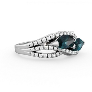Alexandrite Diamond Rivers 14K White Gold ring R3070