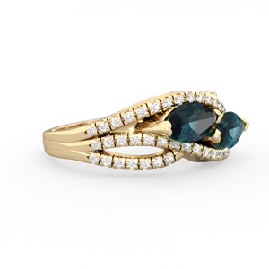 Alexandrite Diamond Rivers 14K Yellow Gold ring R3070