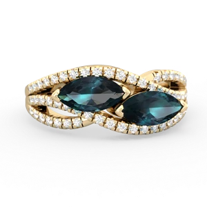 Alexandrite Diamond Rivers 14K Yellow Gold ring R3070