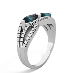 Alexandrite Diamond Rivers 14K White Gold ring R3070