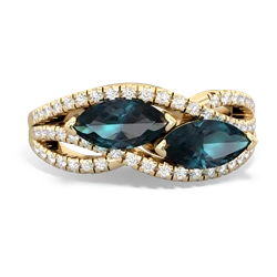 Alexandrite Diamond Rivers 14K Yellow Gold ring R3070