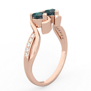 Alexandrite Side By Side 14K Rose Gold ring R3090