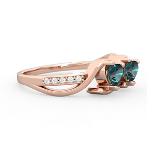 Alexandrite Side By Side 14K Rose Gold ring R3090