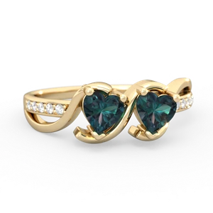 Alexandrite Side By Side 14K Yellow Gold ring R3090