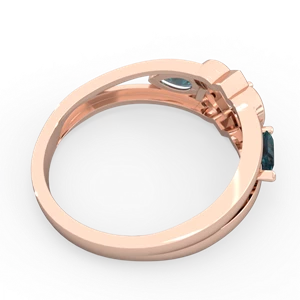 Alexandrite Hearts Intertwined 14K Rose Gold ring R5880