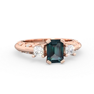matching engagment rings - Art Deco Diamond 7x5 Emerald-cut Engagement