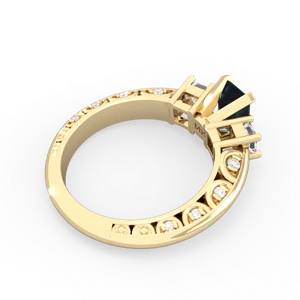 Alexandrite Art Deco Diamond 7X5 Emerald-Cut Engagement 14K Yellow Gold ring R20017EM