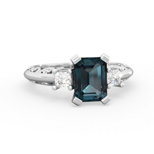 matching engagment rings - Art Deco Diamond 8x6 Emerald-cut Engagement