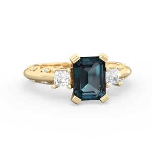 matching engagment rings - Art Deco Diamond 8x6 Emerald-cut Engagement
