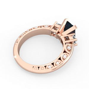 Alexandrite Art Deco Diamond 8X6 Emerald-Cut Engagement 14K Rose Gold ring R20018EM