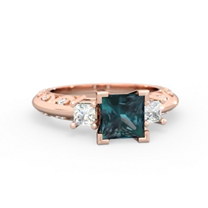 matching engagment rings - Art Deco Diamond Engagement 6mm Princess