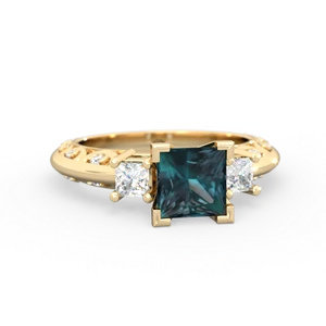 matching engagment rings - Art Deco Diamond Engagement 6mm Princess
