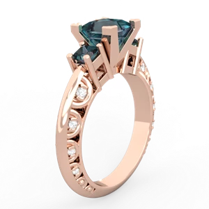 Alexandrite Eternal Embrace Engagement 14K Rose Gold ring C2001