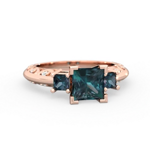 Alexandrite Eternal Embrace Engagement 14K Rose Gold ring C2001