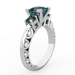 Alexandrite Eternal Embrace Engagement 14K White Gold ring C2001