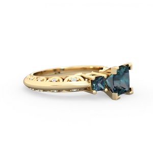 Alexandrite Eternal Embrace Engagement 14K Yellow Gold ring C2001