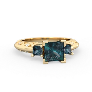 Alexandrite Eternal Embrace Engagement 14K Yellow Gold ring C2001